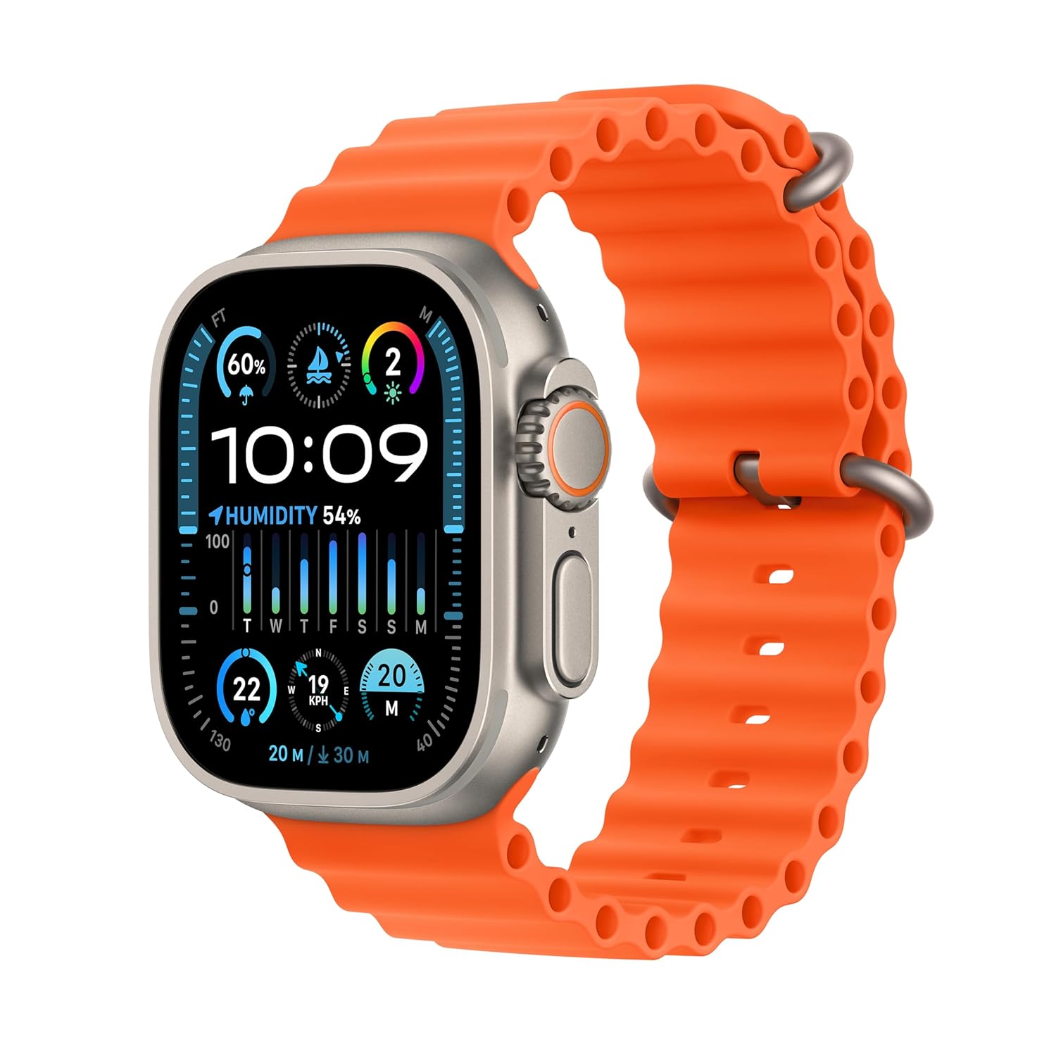 Apple Watch Ultra 2 GPS + Cellular, 49mm Titanium Case.