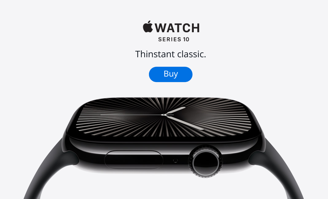 Close-up of Apple Watch Series 10 featuring always-on Retina display and health tracking sensors, offered by iStore Mauritius.